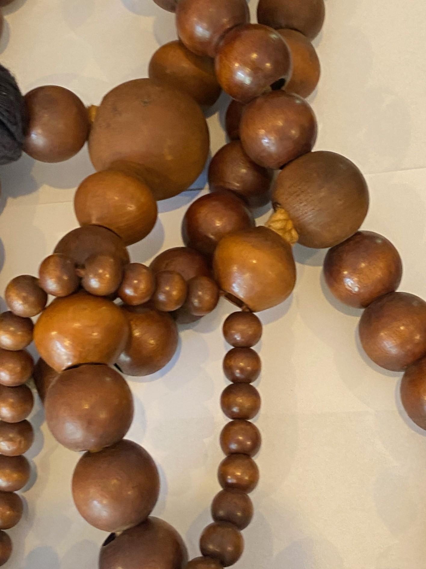 Japanese Edo Temple Shrine Buddhist Monk Juzu Prayer Beads Mala Rosary Necklace In Good Condition For Sale In Studio City, CA