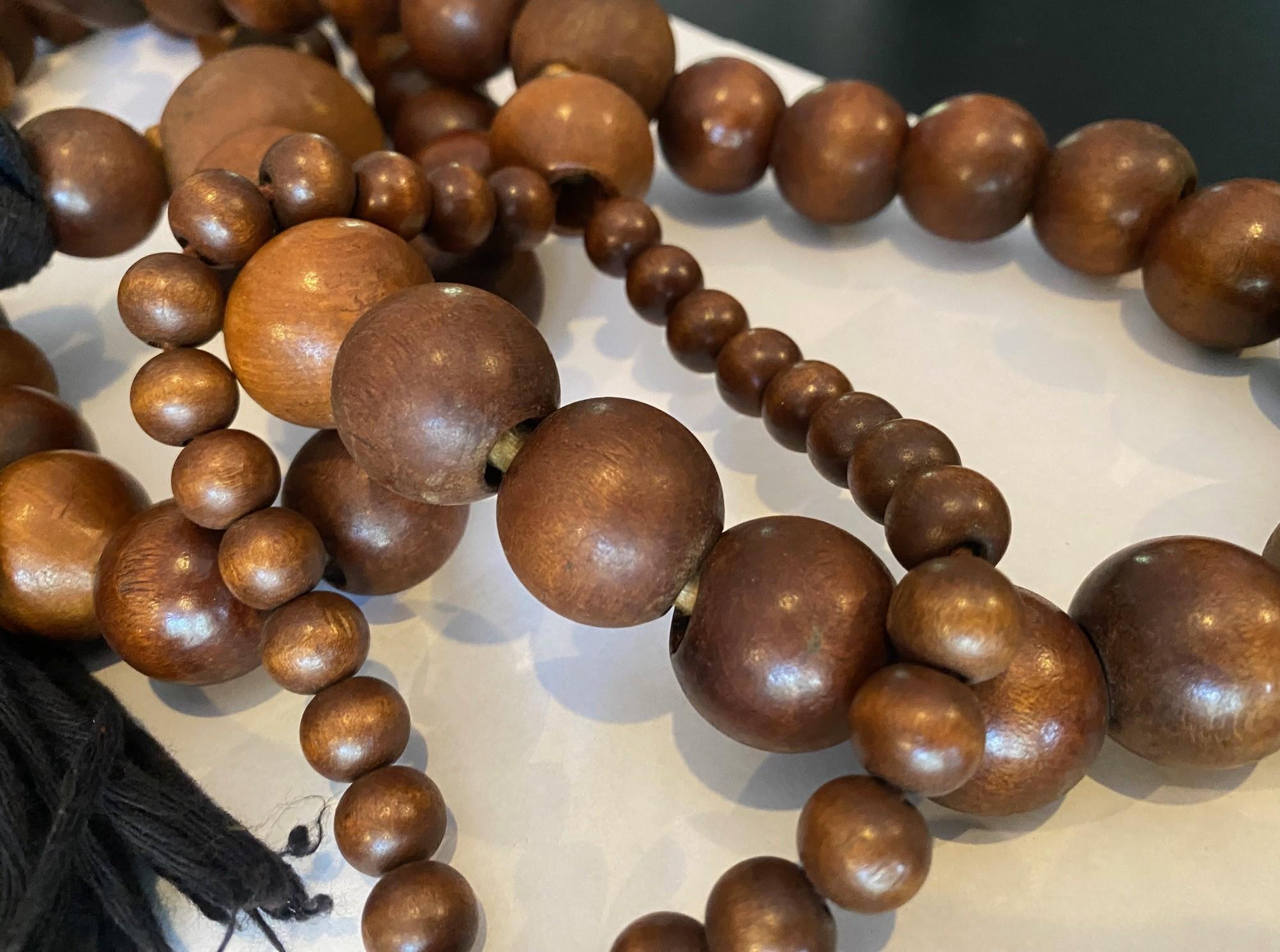 Japanese Edo Temple Shrine Buddhist Monk Juzu Prayer Beads Mala Rosary Necklace For Sale 2