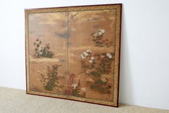 Japanese Edo Two-Panel Screen Flowers of Autumn