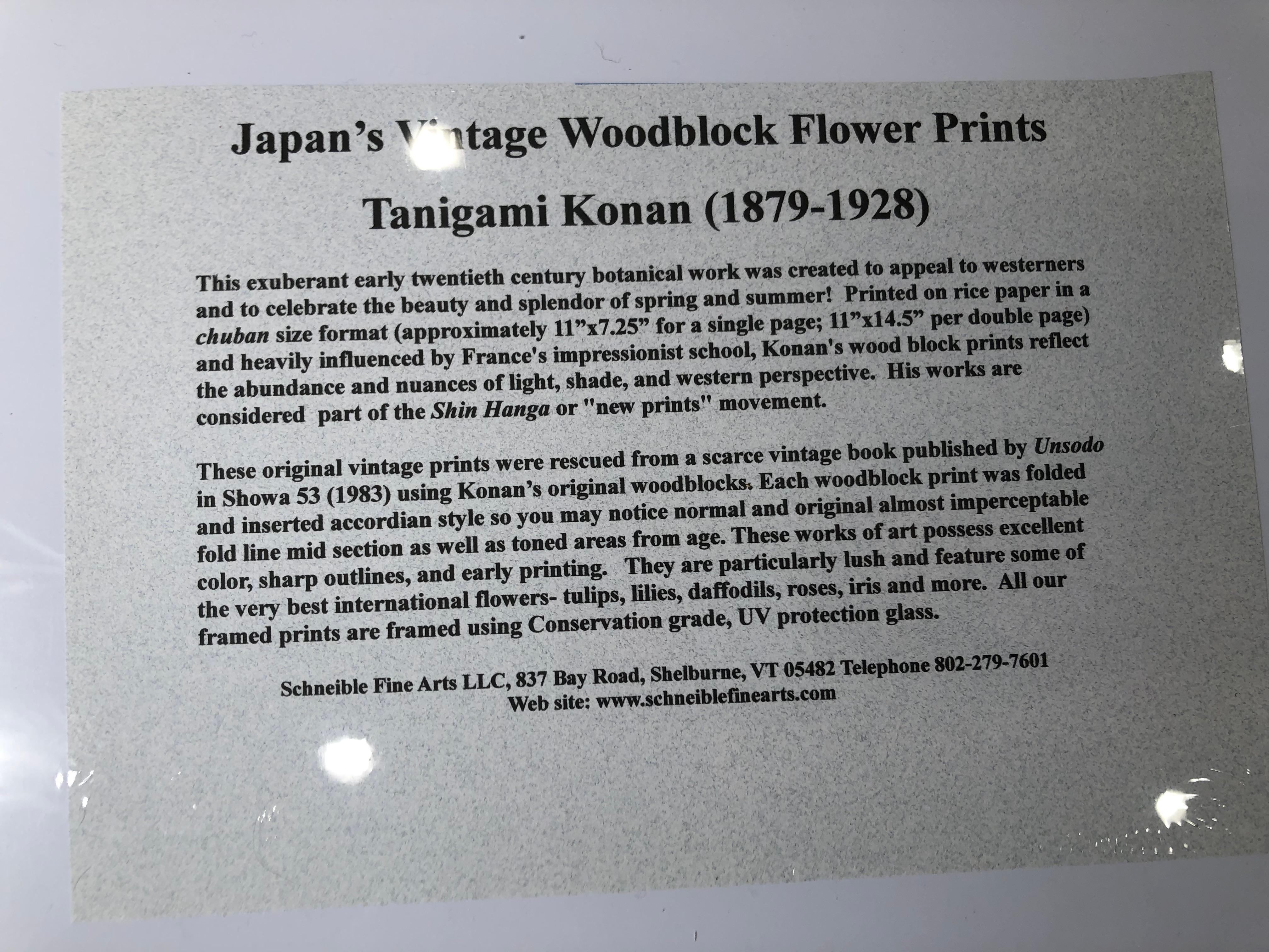 Japanese Eight Old Woodblock Flower Prints, Full Colors, Immediately Frameable#1 6