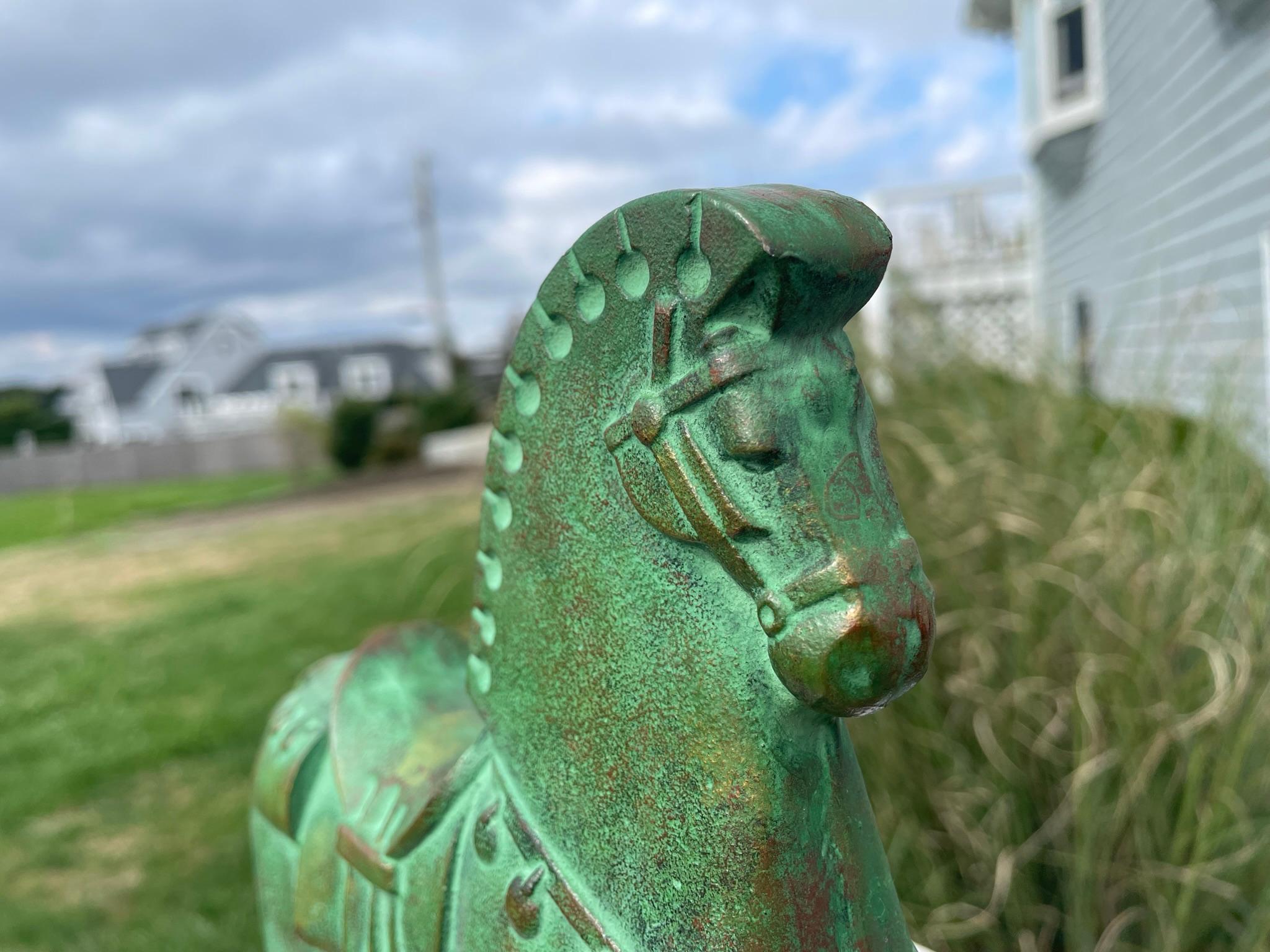 Japanese Elegant Huge Horse Hand Cast, Hand-Painted, Gilt and Signed 5