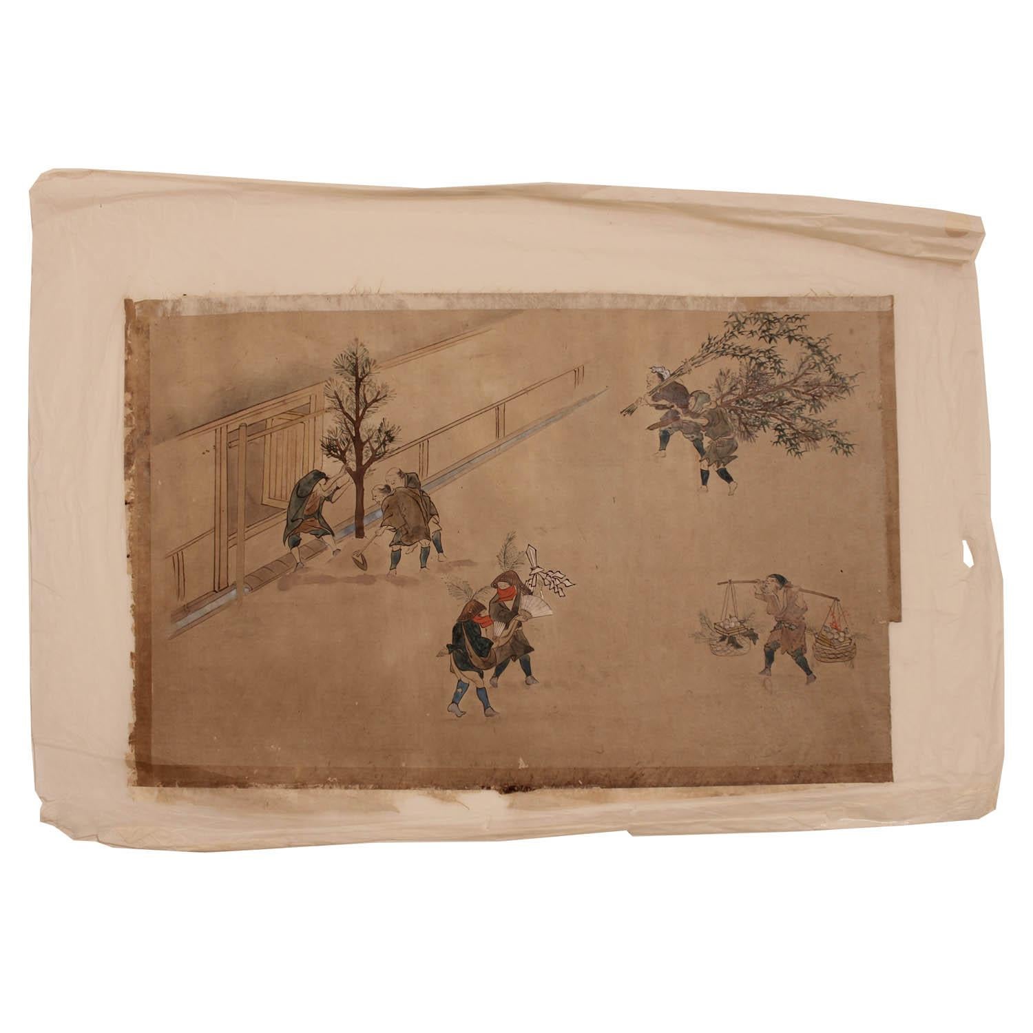 Late 19th Century Japanese Emaki, Set of 8