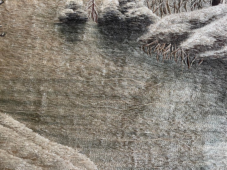 Japanese Embroidery Textile Panel Winter Lanscape For Sale 3