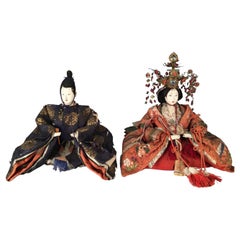 Antique Japanese Emperor and Empress Dolls, Meiji Period