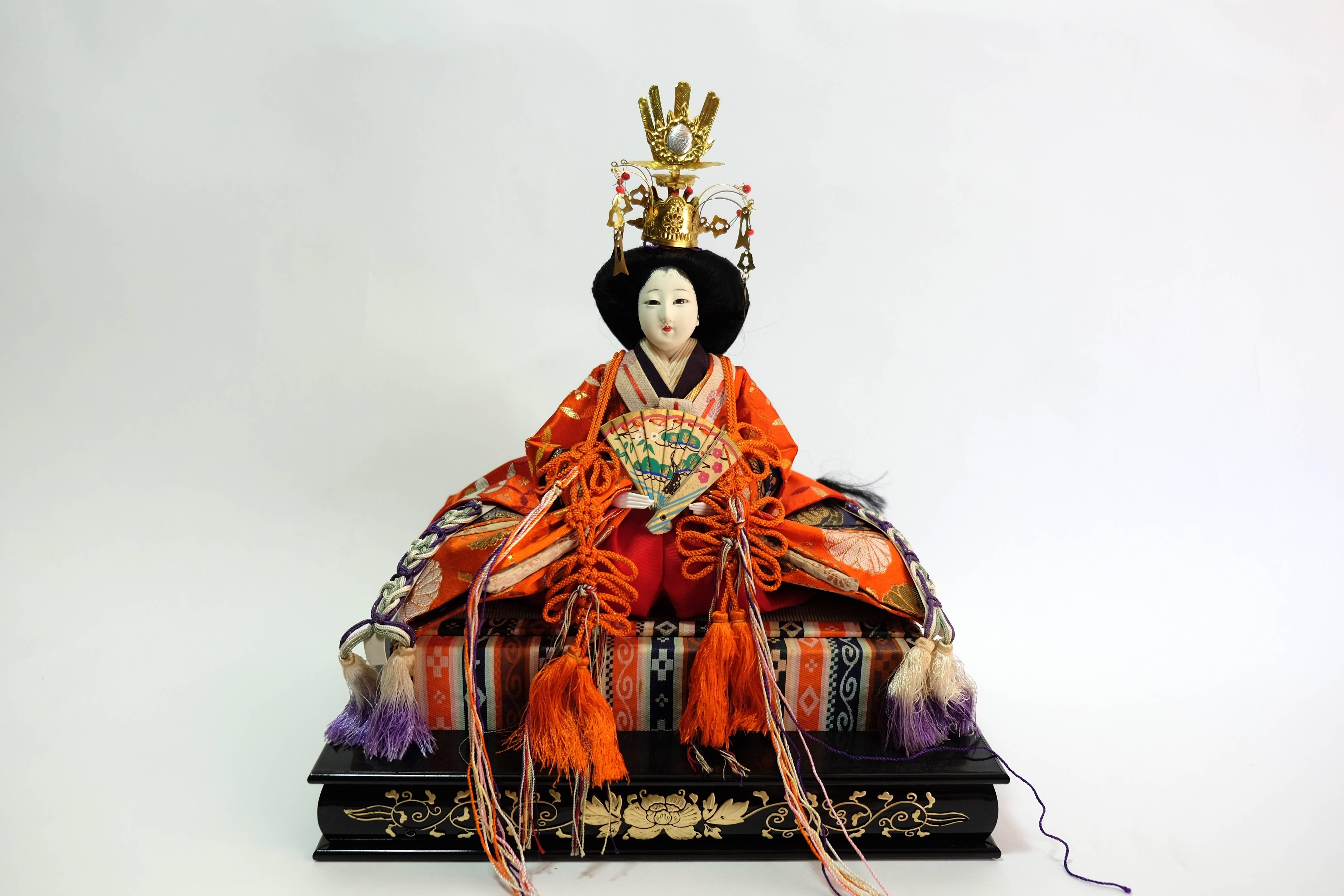 Showa Japanese Emperor and Empress Pair of Dolls for Doll's Festival Hinamatsuri 1950s For Sale