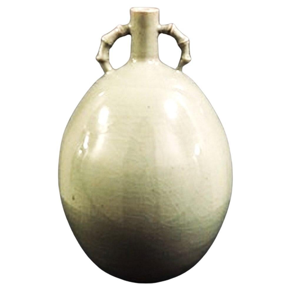 Jarrón clásico de forma ovalada del periodo Shōwa del emperador japonés, ca. 1960