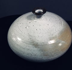 Japanese Emperor Shōwa Period Tamba-Ware Textured Glazed Vase, Ca. 1970