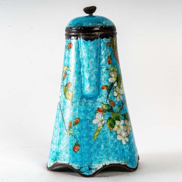Japanese enamel teapot, late 19th century For Sale at 1stDibs