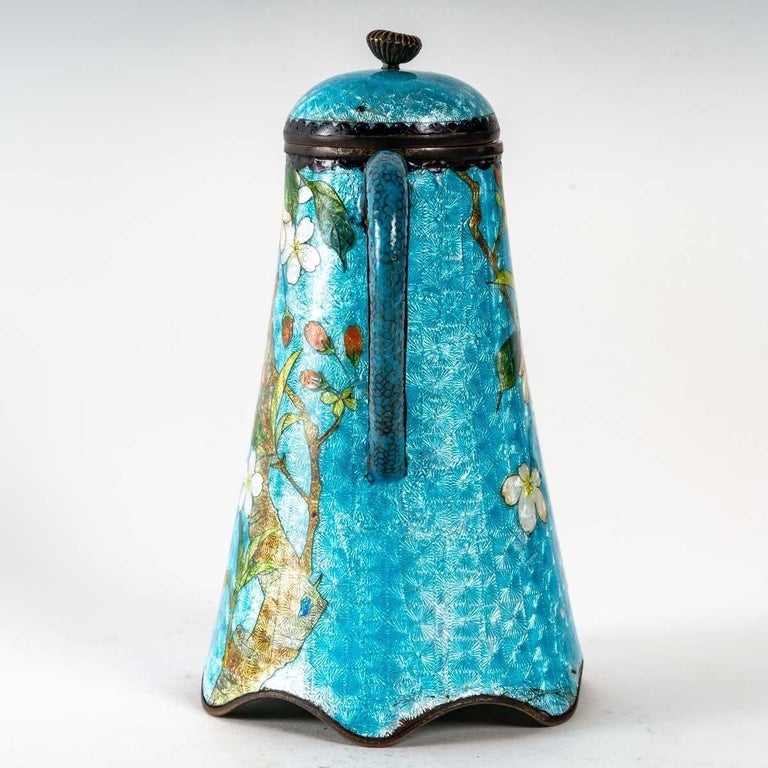 Japanese enamel teapot, late 19th century For Sale at 1stDibs