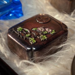 Japanese Enameled Silver Chrysanthemum Box