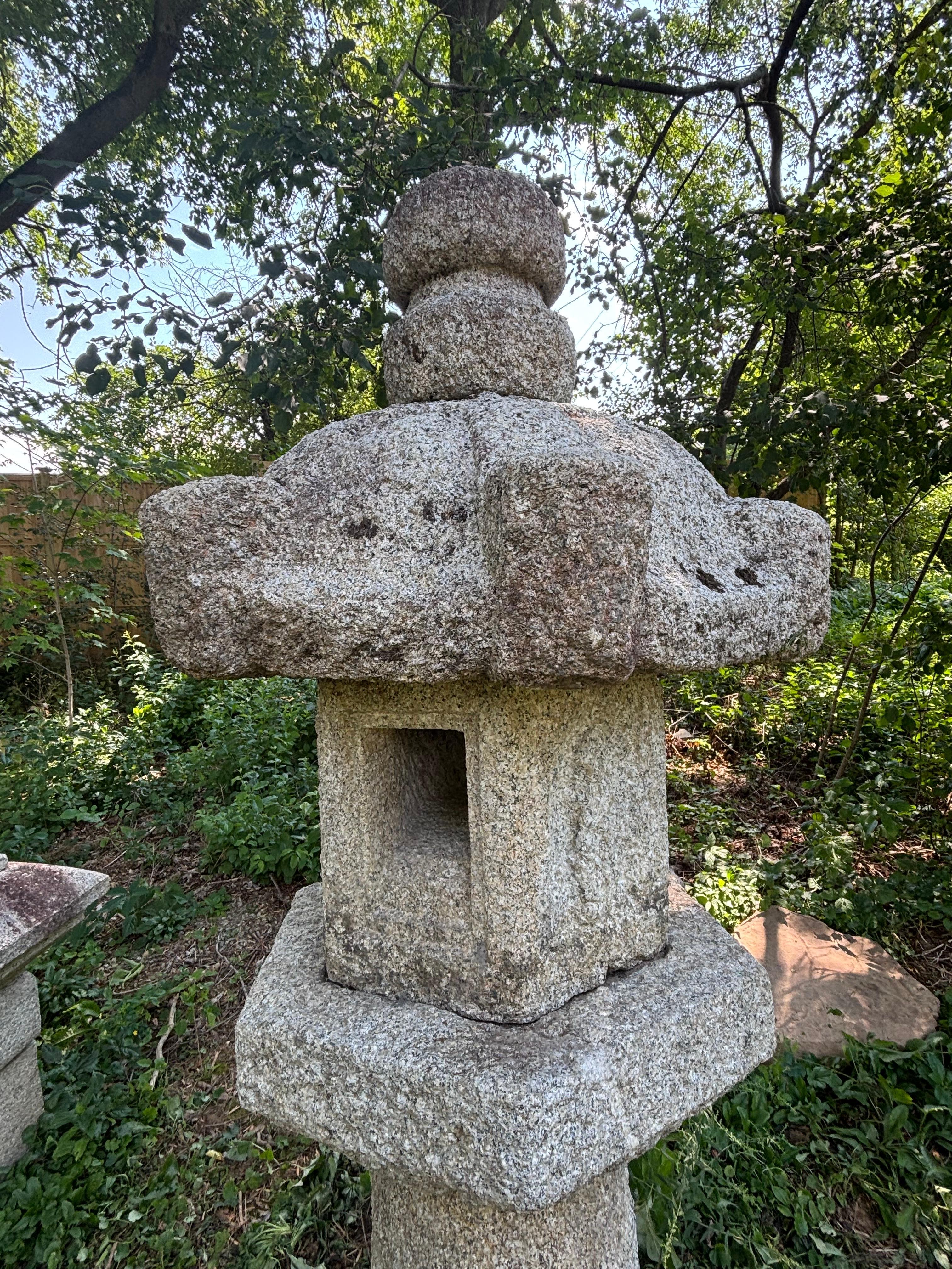 Japanese Exceptional Antique Granite Stone Buddhist Lantern For Sale 1