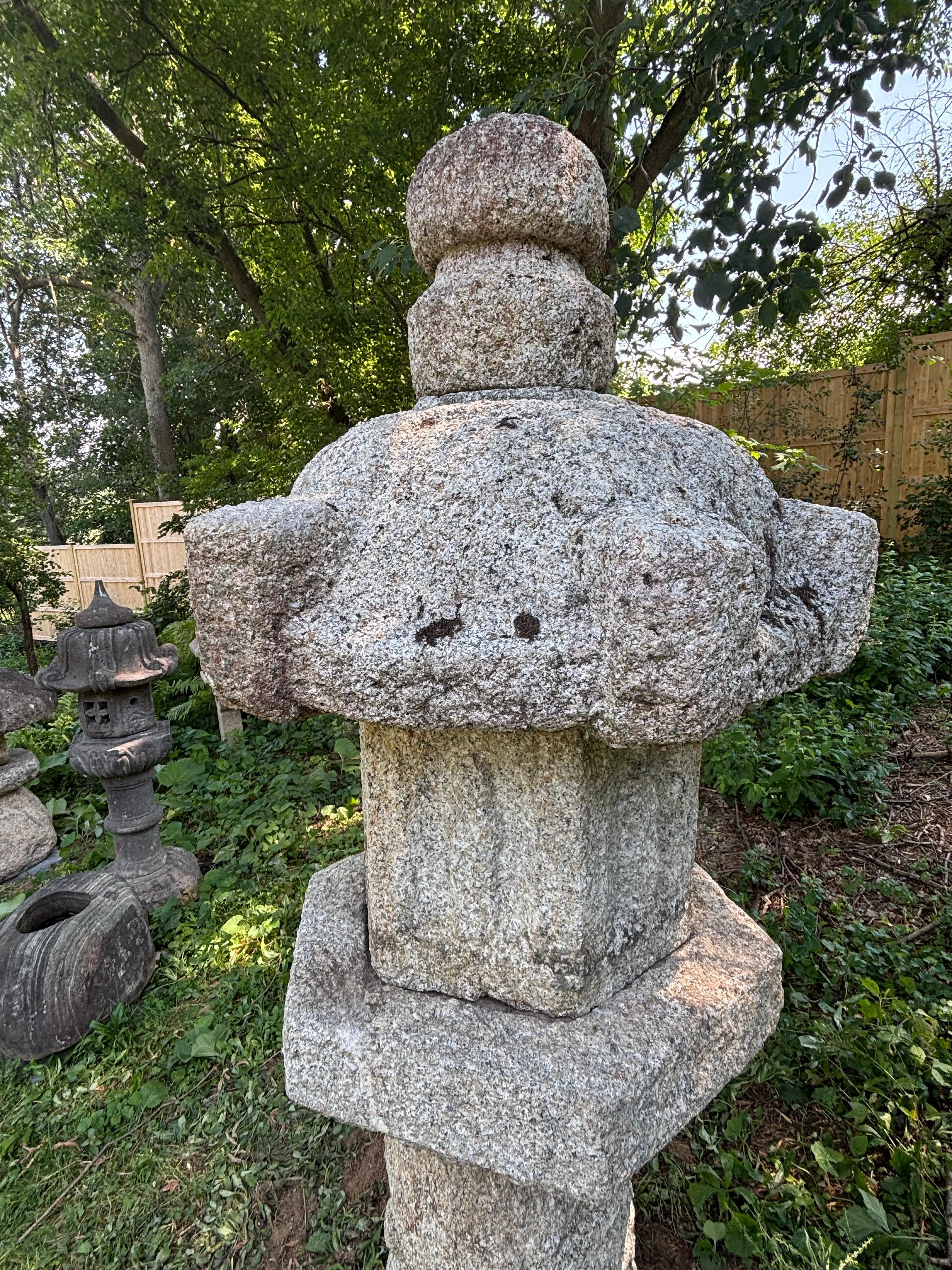 Japanese Exceptional Antique Granite Stone Buddhist Lantern For Sale 2