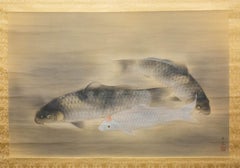 Japanese Exhibition Hall Scroll: Swimming Carp