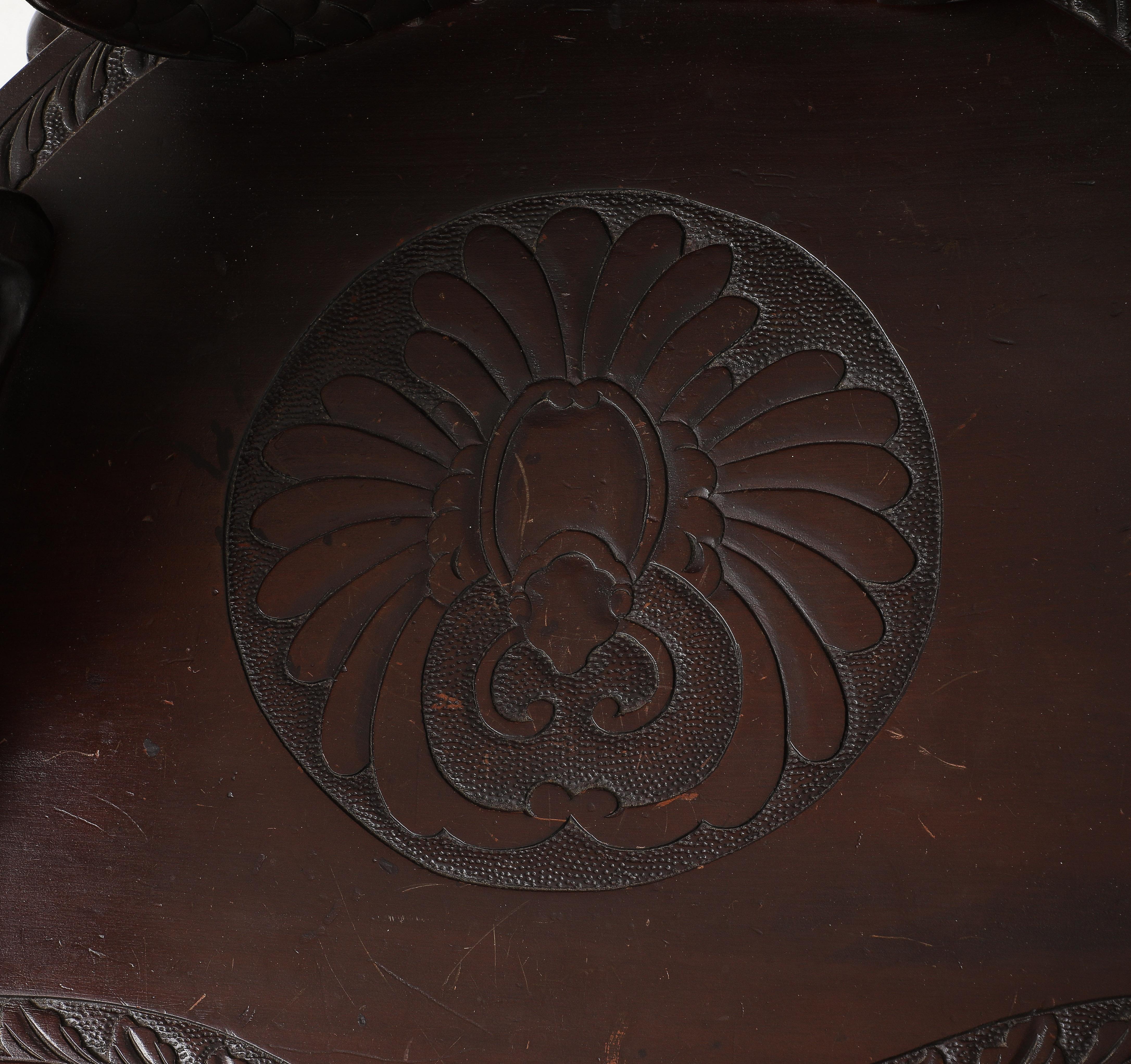 Japanese Export Carved Dragon Chair For Sale 9