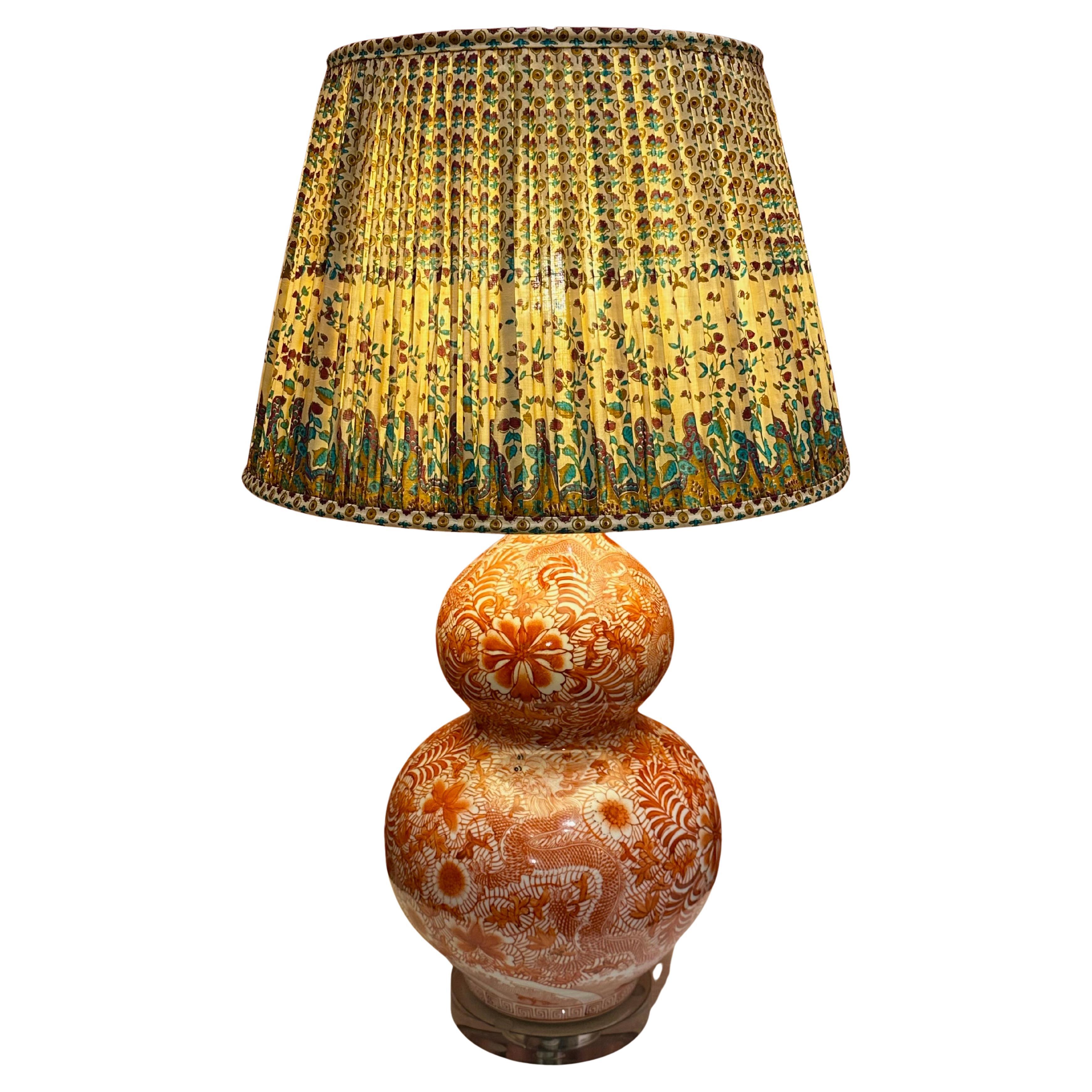 Japanese Export Porcelain Double-Gourd Table Lamp, Kutani-Style im Angebot