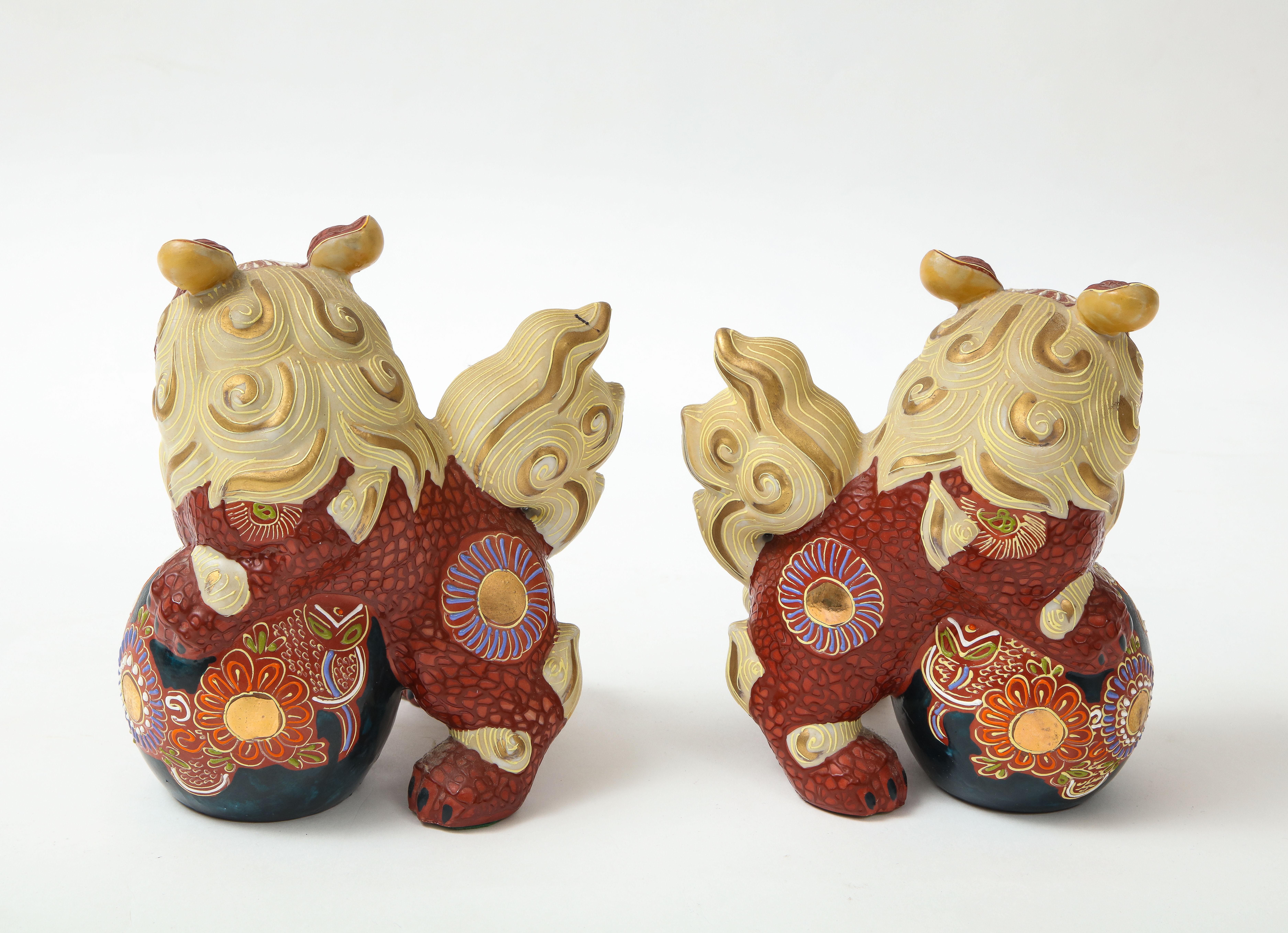 Porcelaine d'exportation japonaise - Chiens Foo Bon état - En vente à New York, NY