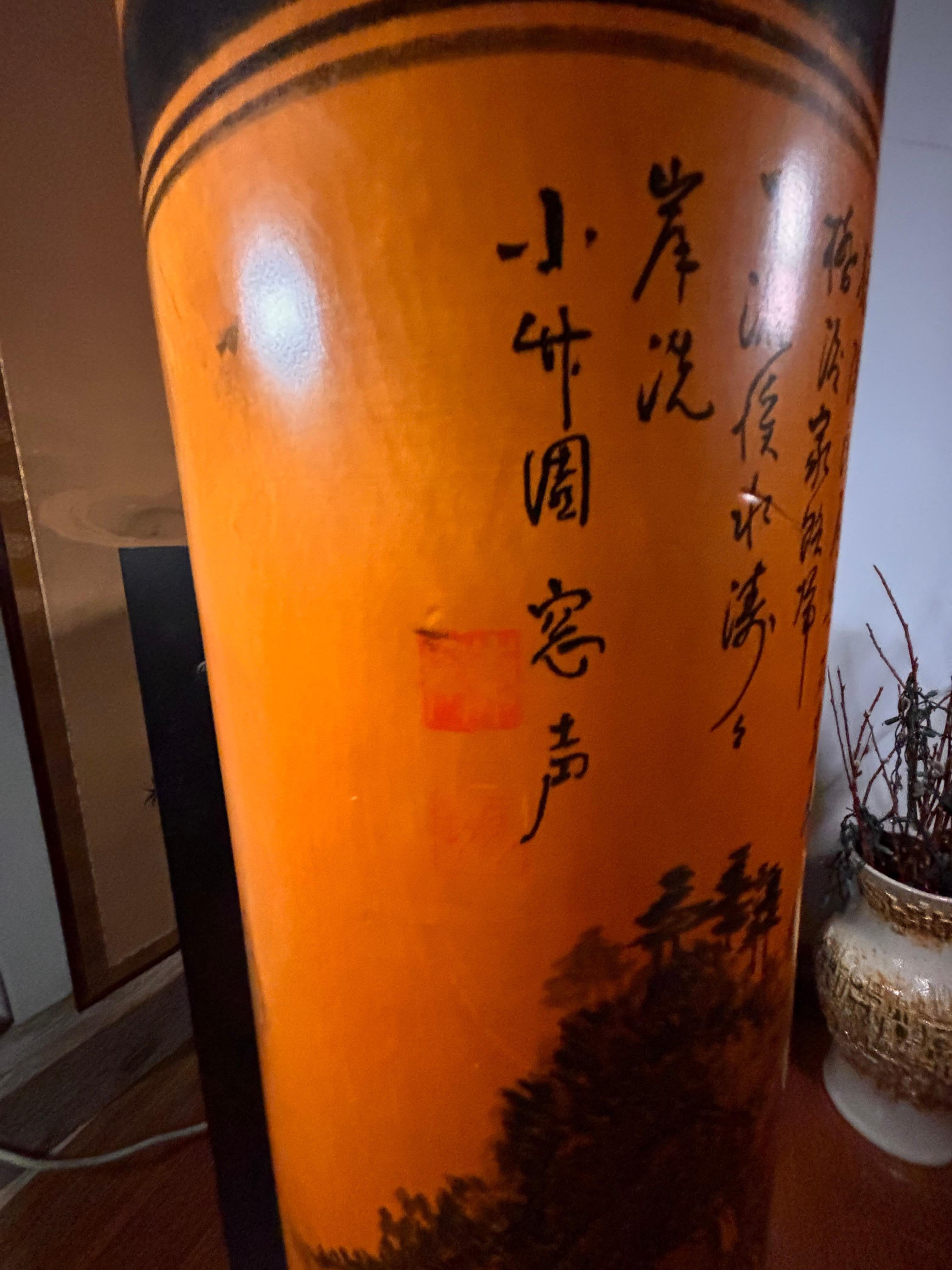 Japanische außergewöhnliche hohe 44 Zoll Kokeshi-Puppe, signiert im Angebot 1