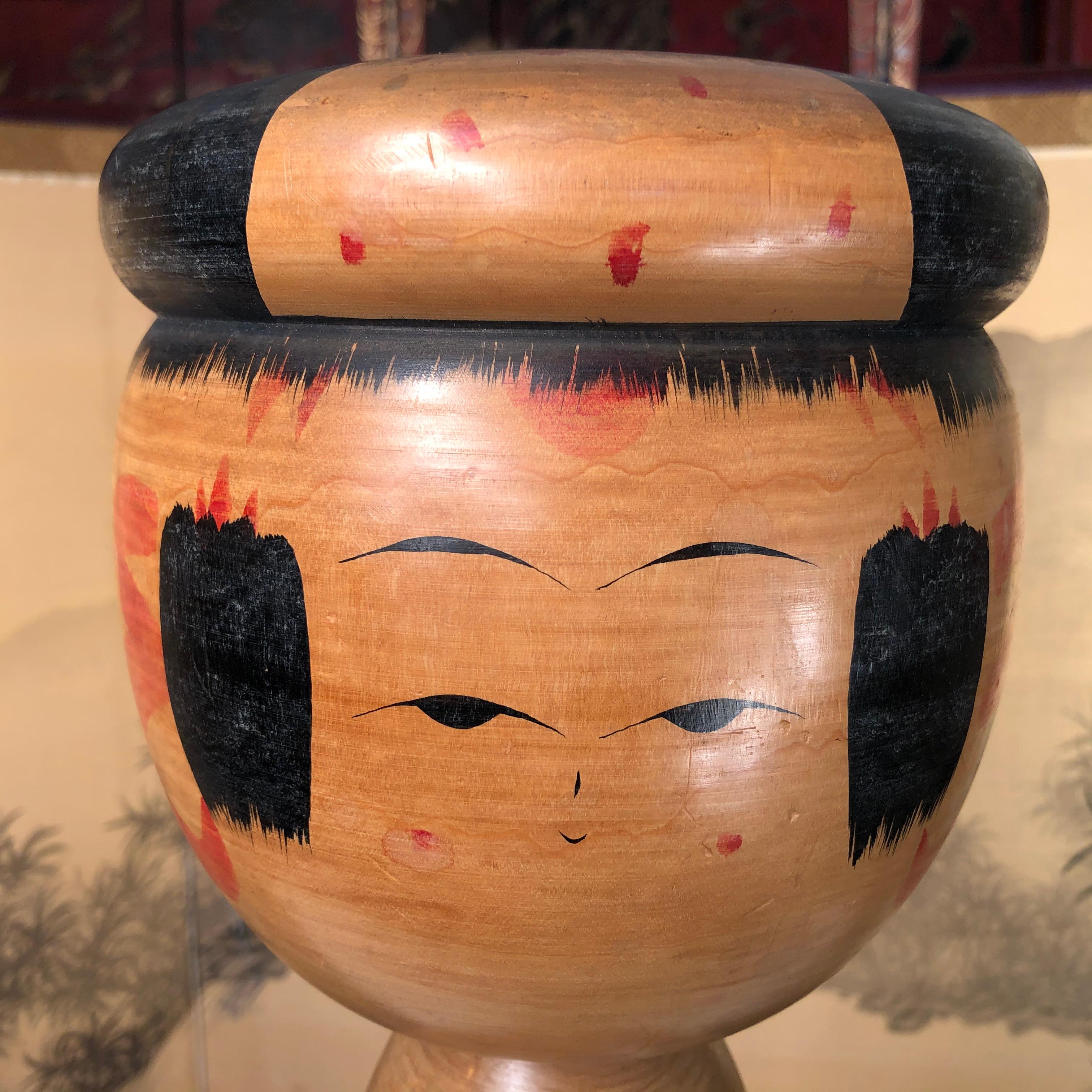 Japanese Extraordinary Tall 26 Inch Kokeshi Doll  In Good Condition In South Burlington, VT