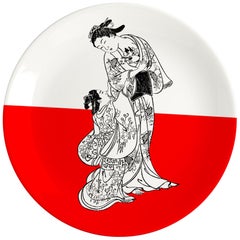 Japanese Family Porcelain Dinner Plate by Plus Lab, Made in Italy