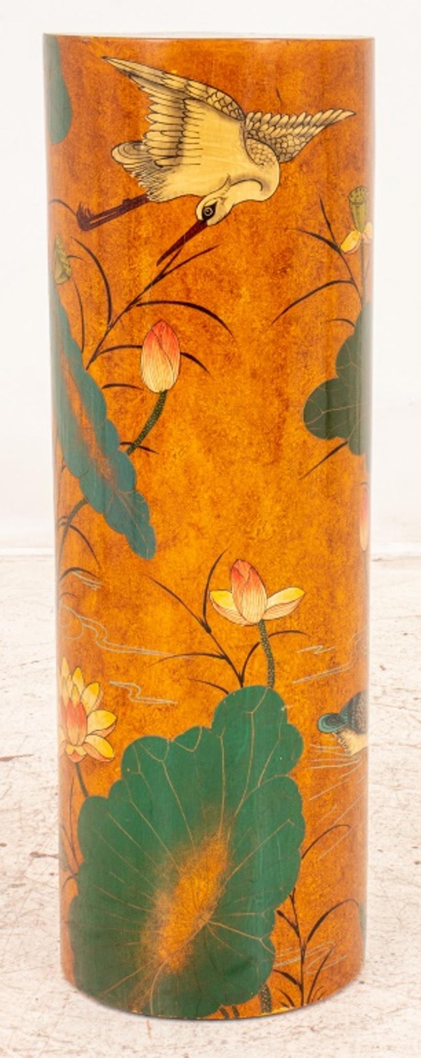 20th Century Japanese Faux Lacquer Decorated Pedestal