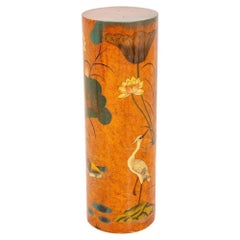 Japanese Faux Lacquer Decorated Pedestal