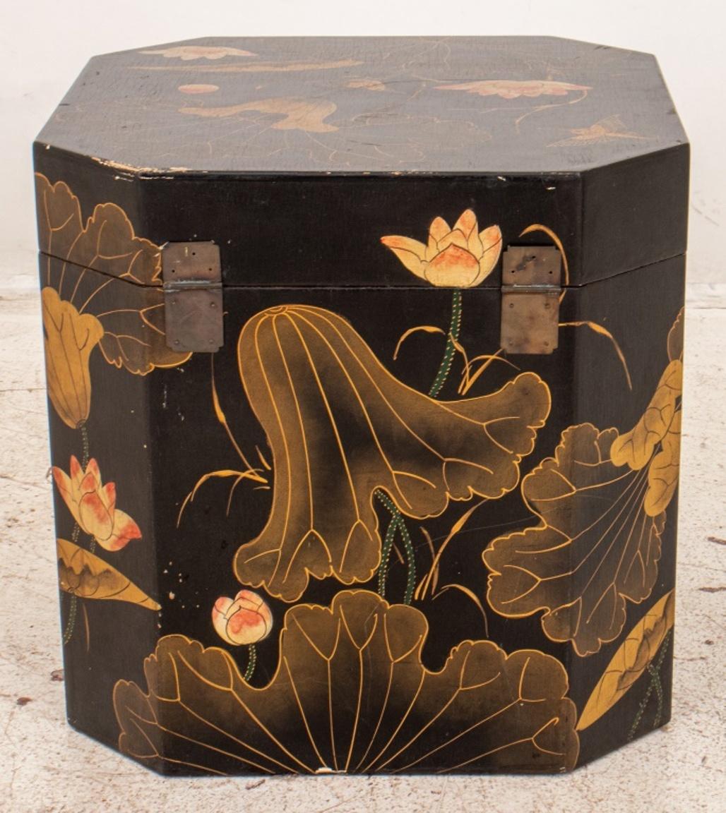 Japanese Faux Lacquer Storage Box For Sale 4
