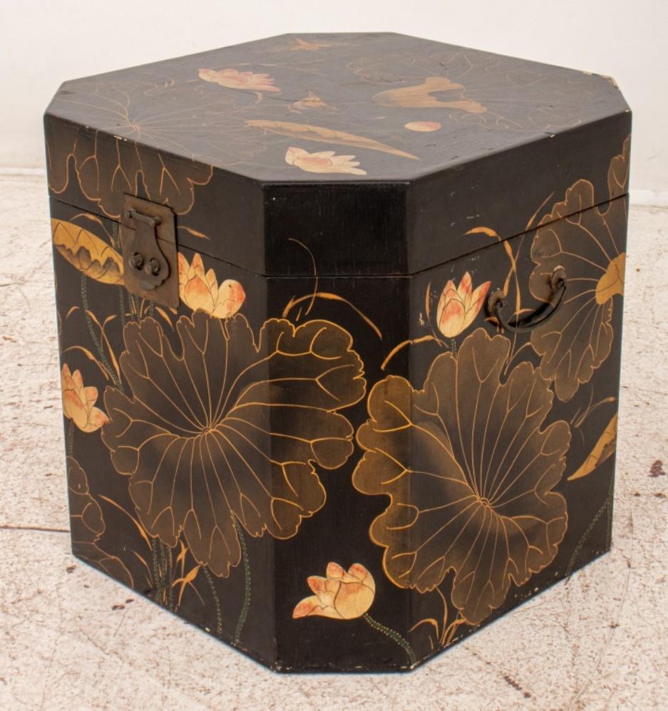 20th Century Japanese Faux Lacquer Storage Box For Sale