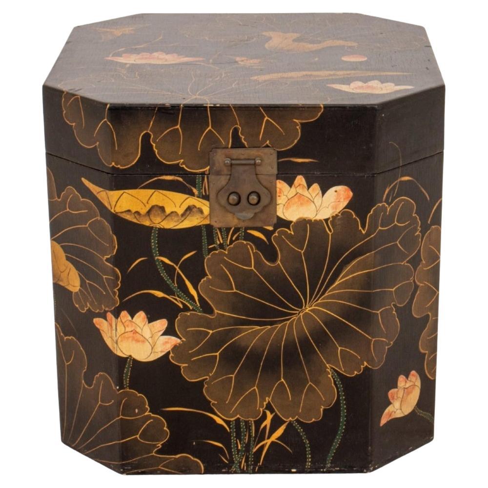 Japanese Faux Lacquer Storage Box For Sale