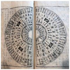 Japanese Feng Shui Antique Woodblock Book Wind Water Frameable Prints