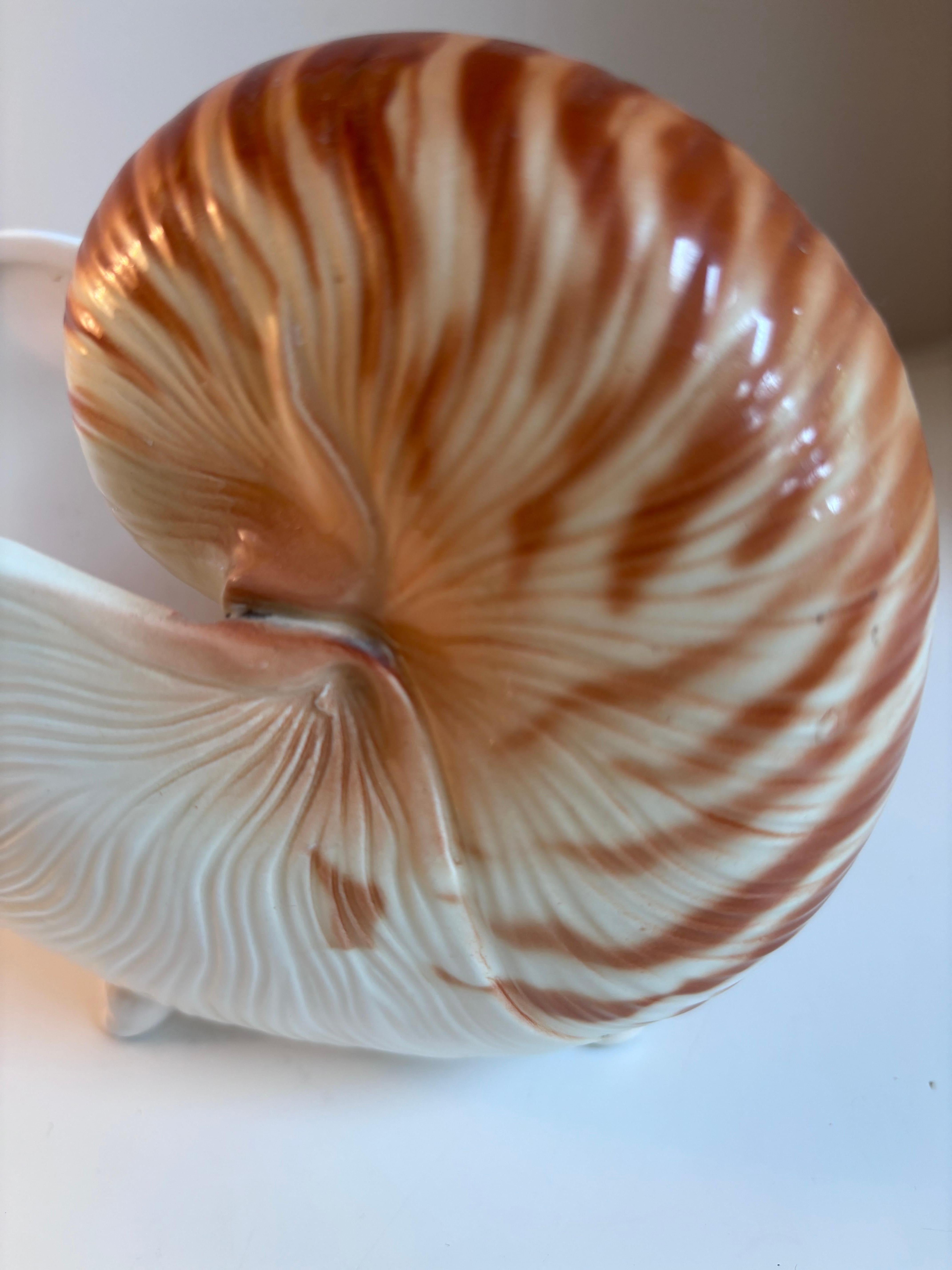 Jardinière japonaise FF Fitz & Floyd peinte à la main en céramique Nautilus Seashell 1980 Bon état - En vente à London, GB