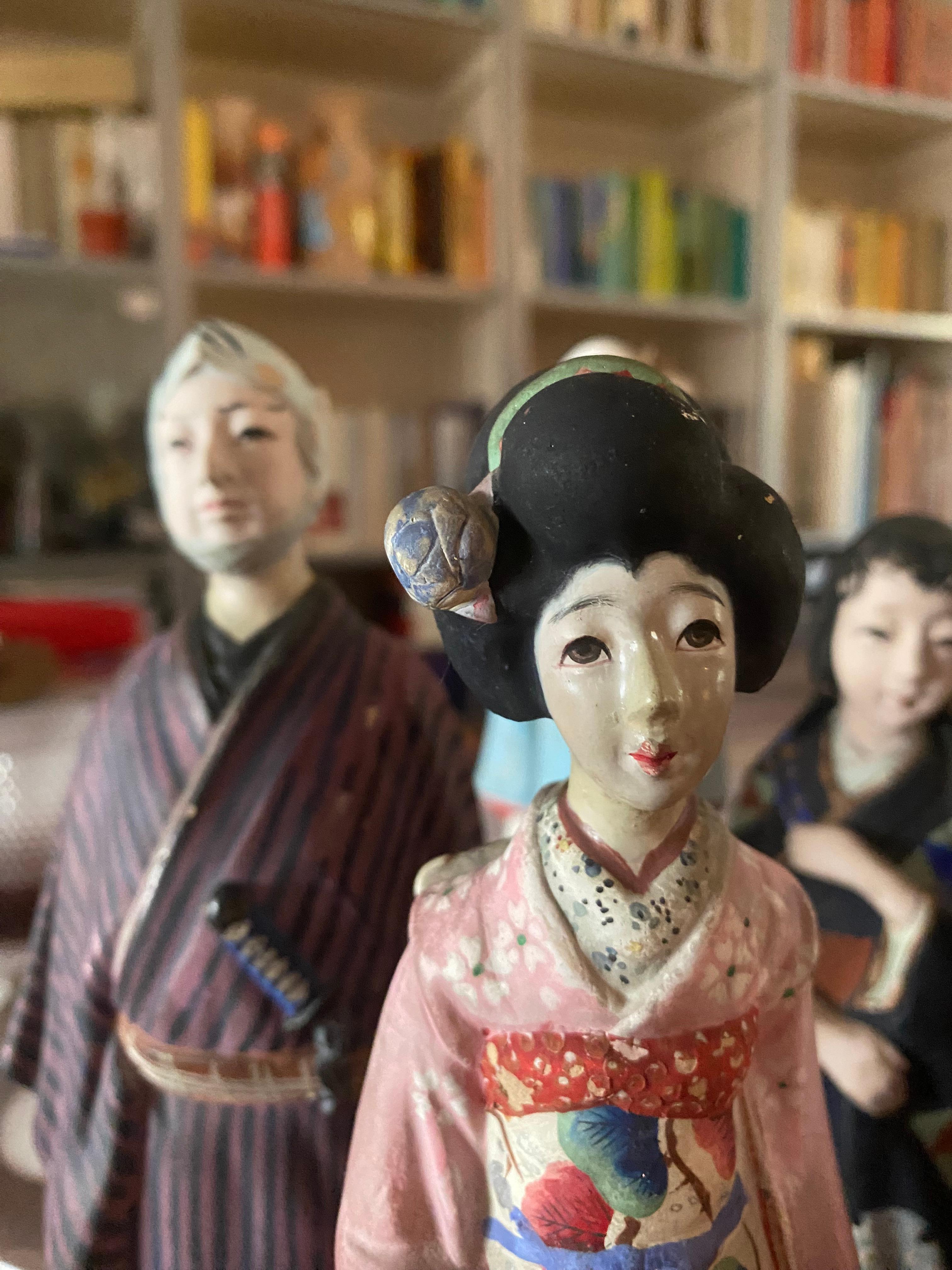 Japanese Figurines 1950s (9 pcs: 1 male and 8 females) 3