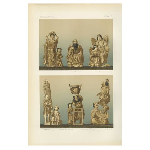 Japanese Figurines Illustrating Mythological, Ceremonial, Everyday Scenes, 1884