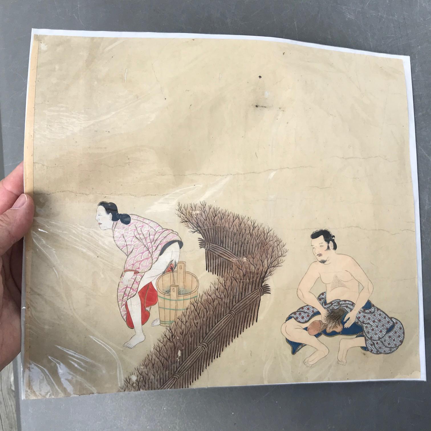 From our most recent Japanese Acquisitions.

Here's a rare find.

This very early hand painting on ivory colored paper from the Tosa School emanates from an old English collection and is the earliest example we have had the pleasure of