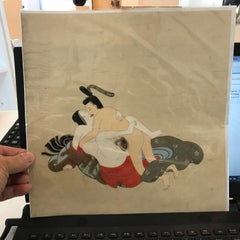 Japanese Fine and Early "Shunga" Tosa School Erotic Painting, circa 1700