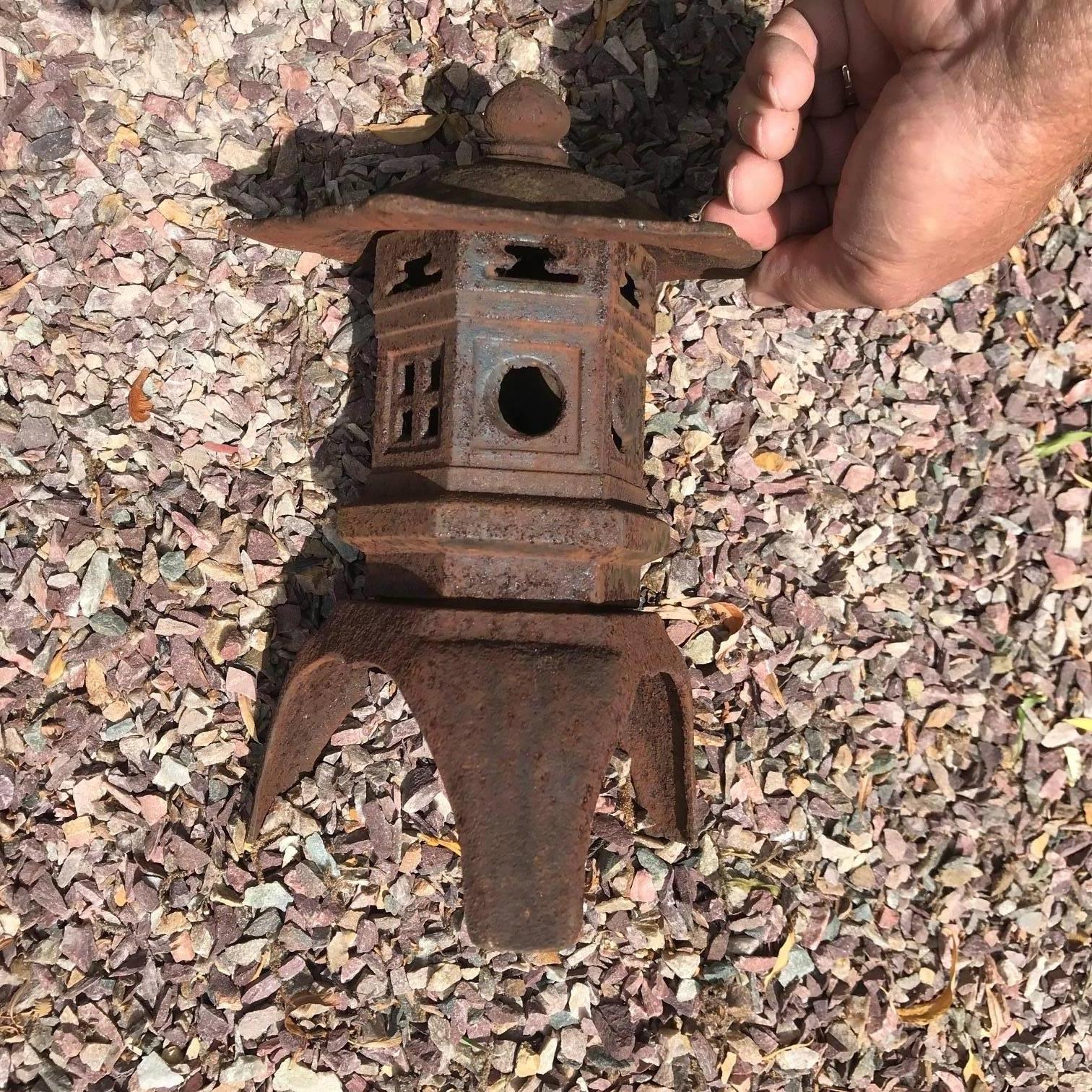 Japanese Fine Antique Diminutive Tea Garden Lantern, Rare Size 1