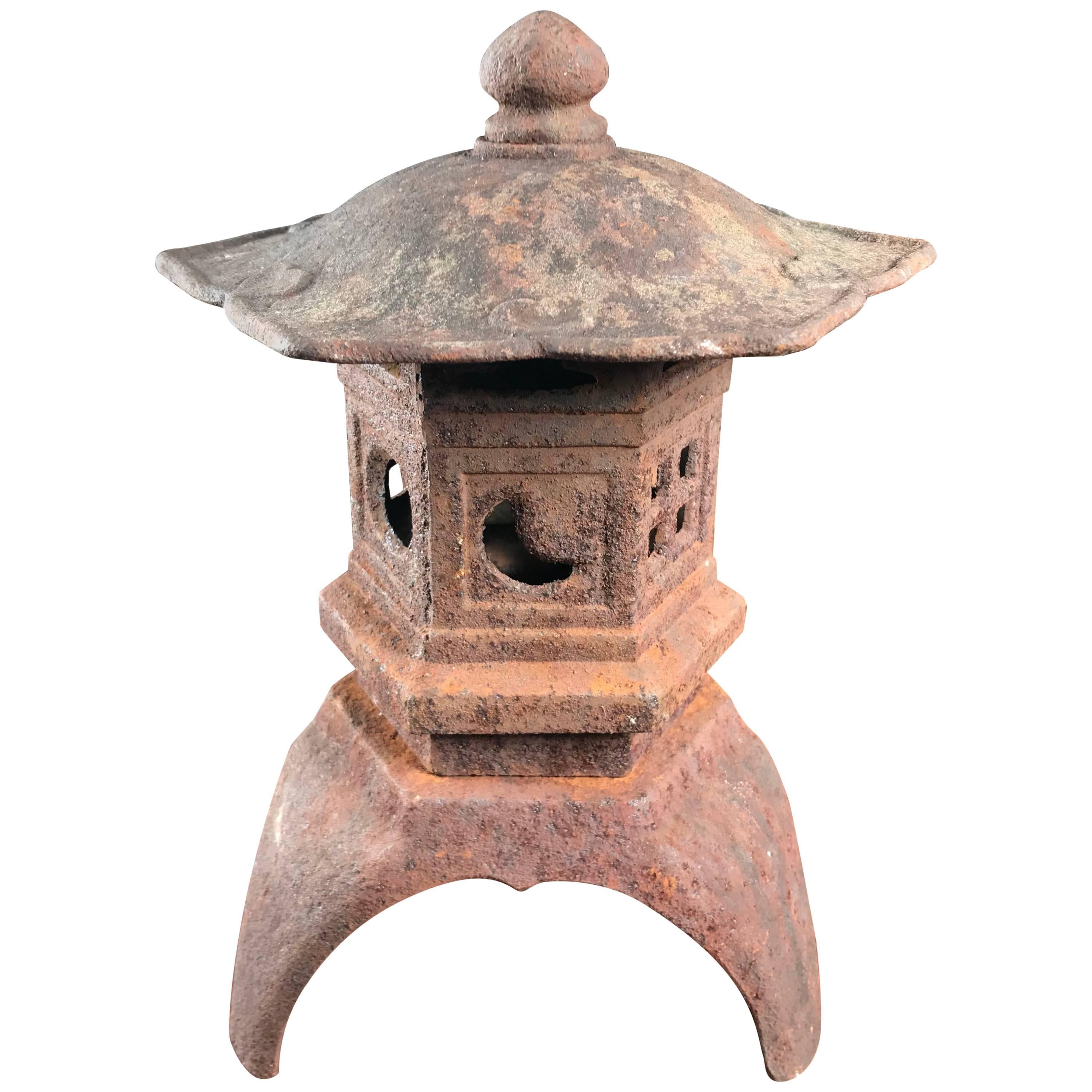 Japanese Fine Antique Diminutive Tea Garden Lantern, Rare Size