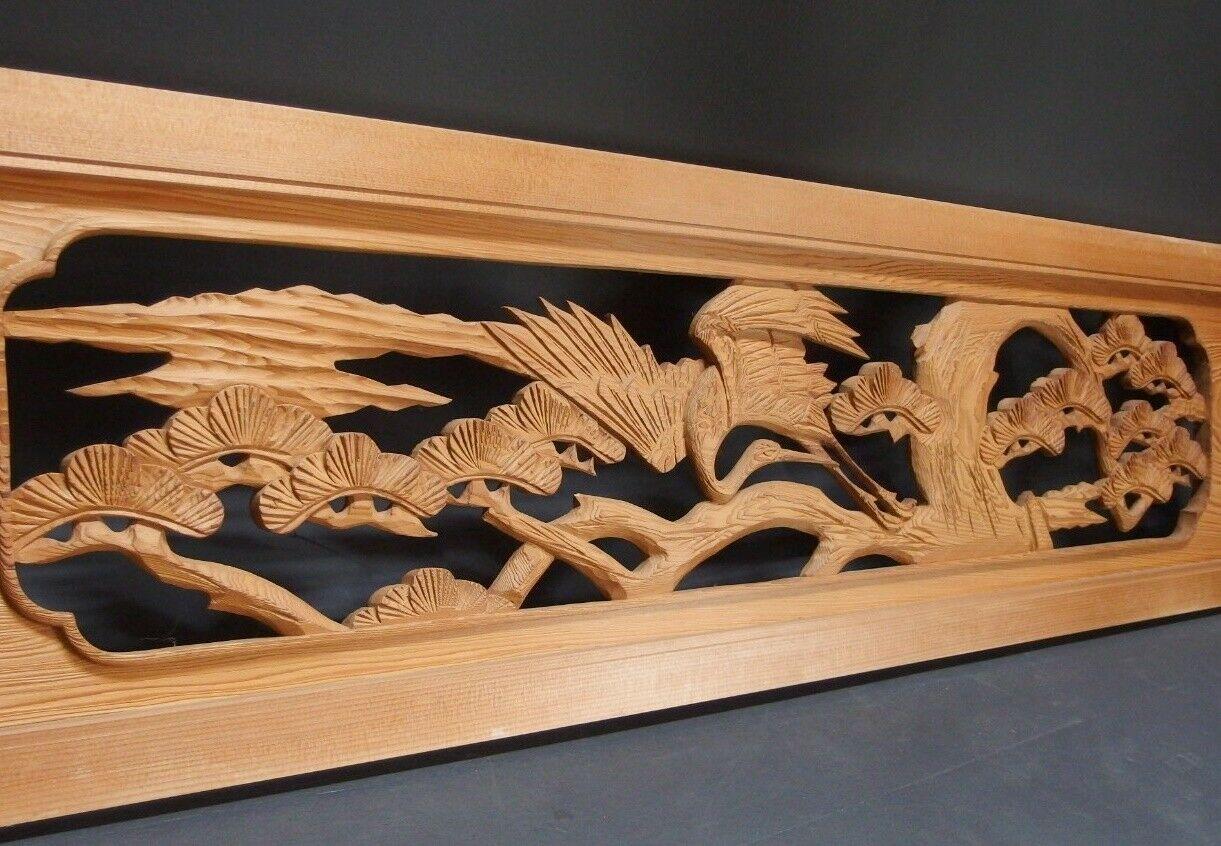 Japan, a fine hand carved wooden screen 