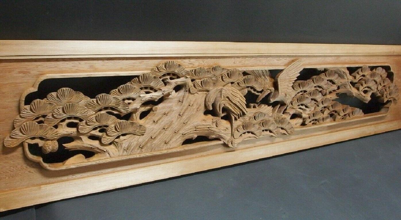 Wood Japanese Fine Antique Hand Carved 