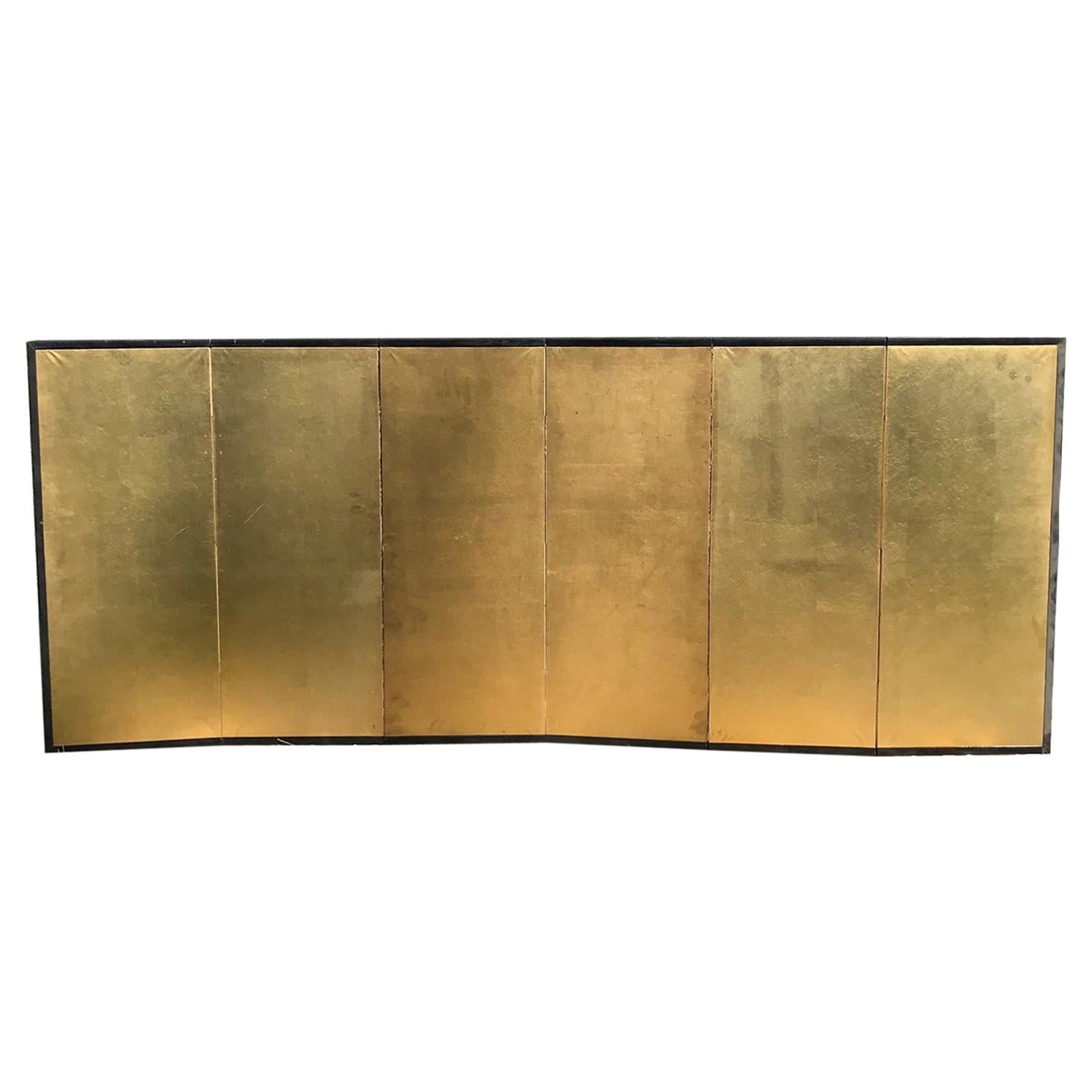 Japanese Fine Antique Rich Gold Leaf Screen, Perfect for Small Spaces, 100 Years