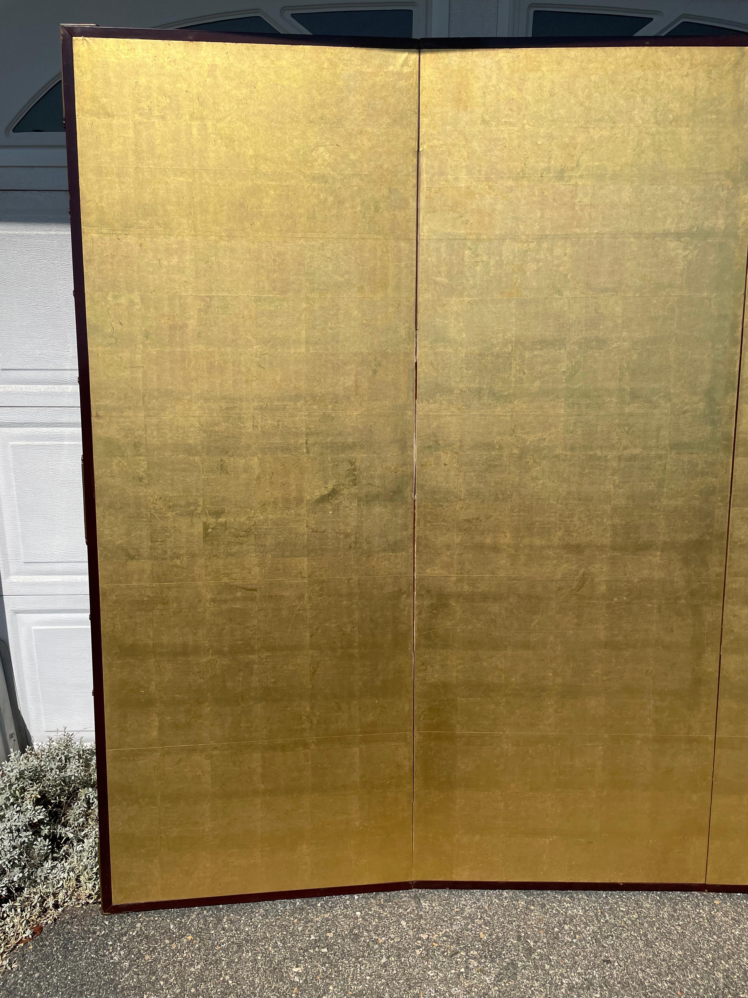 20th Century Japanese Fine Antique Stunning Gold Leaf Screen