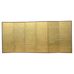 Japanese Fine Antique Stunning Gold Leaf Screen
