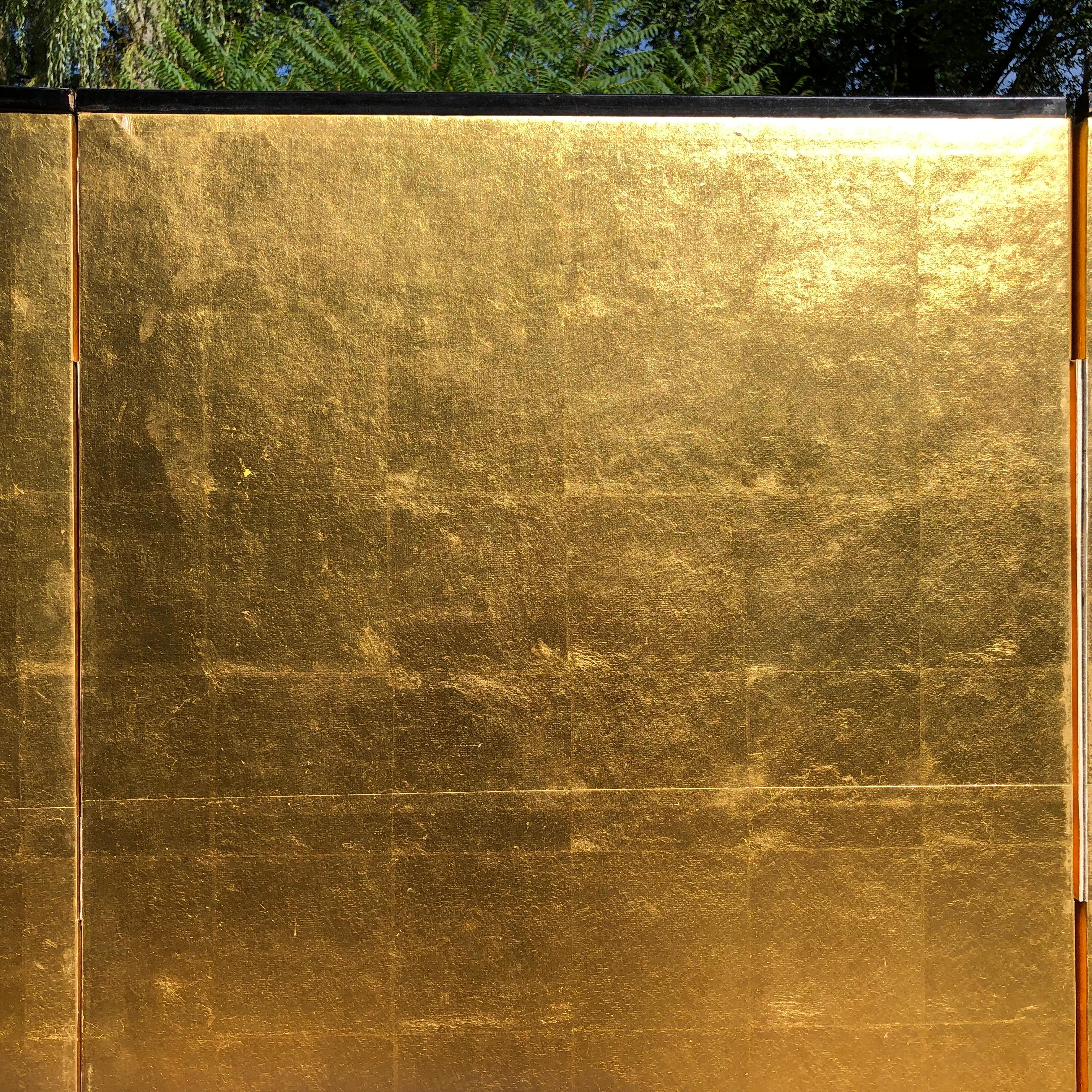 Japanese Fine Antique Stunning Gold Leaf Screen 1