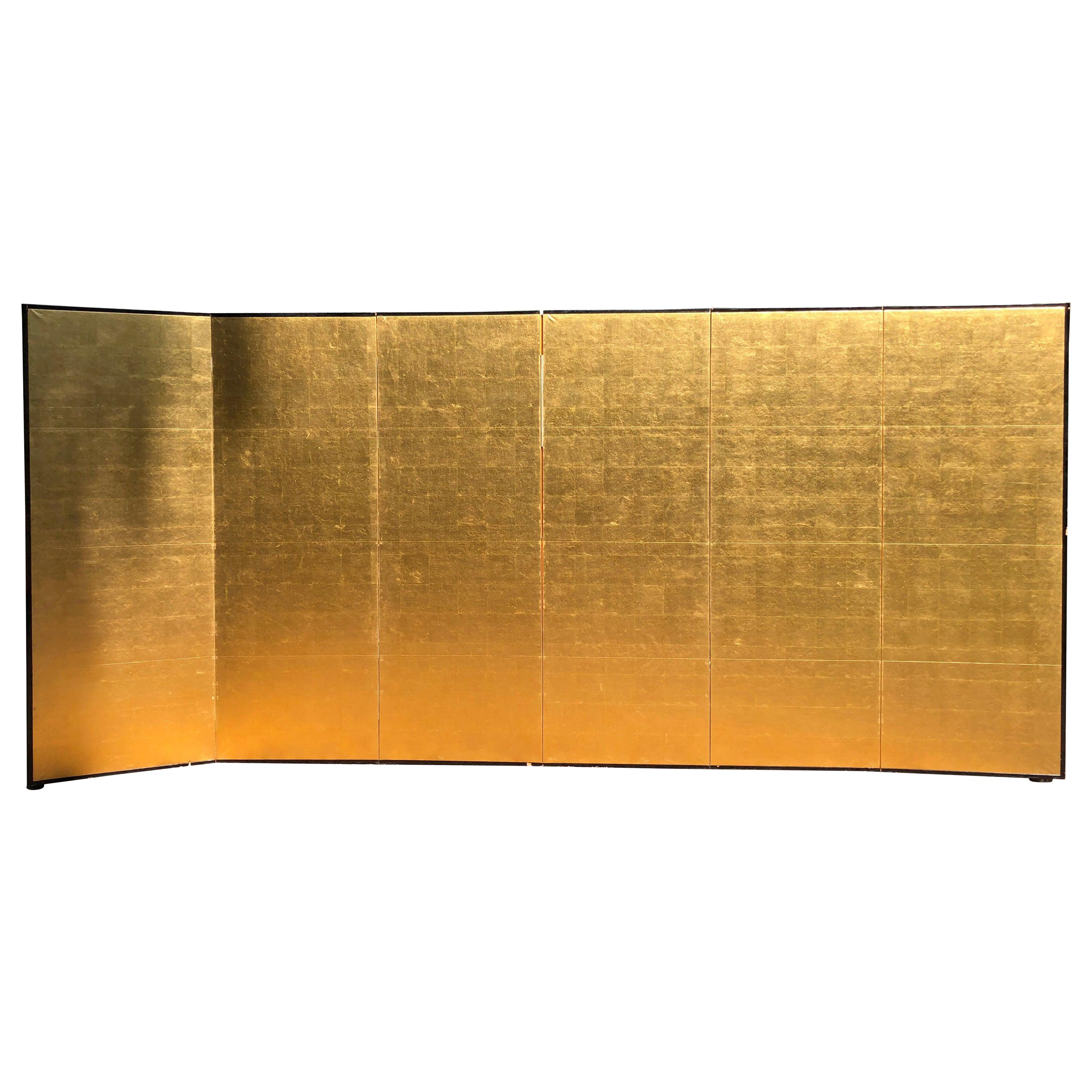 Japanese Fine Antique Stunning Gold Leaf Screen