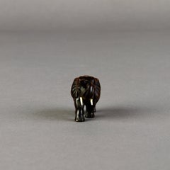 Japanese Fine Boxwood Netsuke Elephant Meiji 19th Century