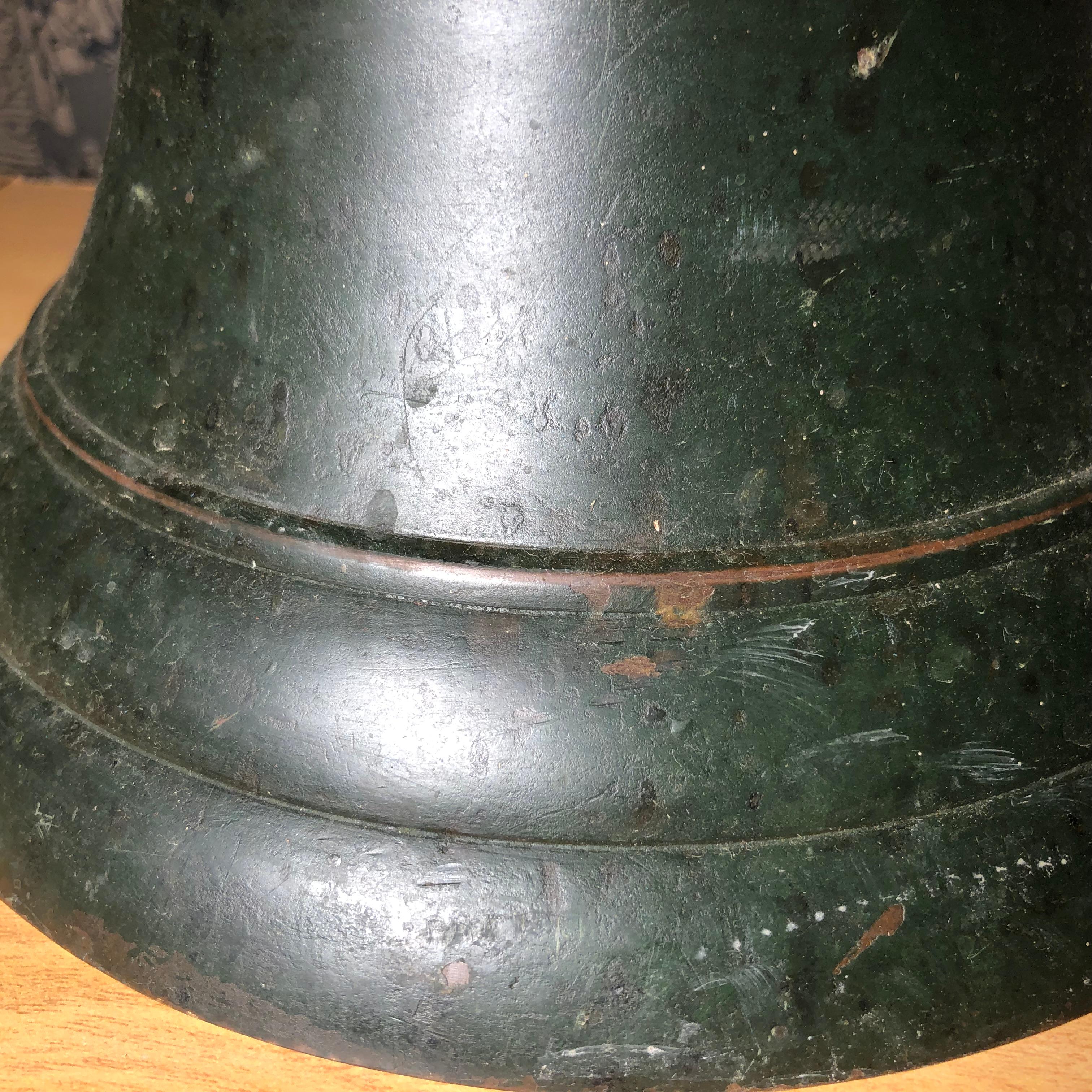 Japanese Fine Bronze Ships Bell With Fine Patina, Bold Sound & Signed 1