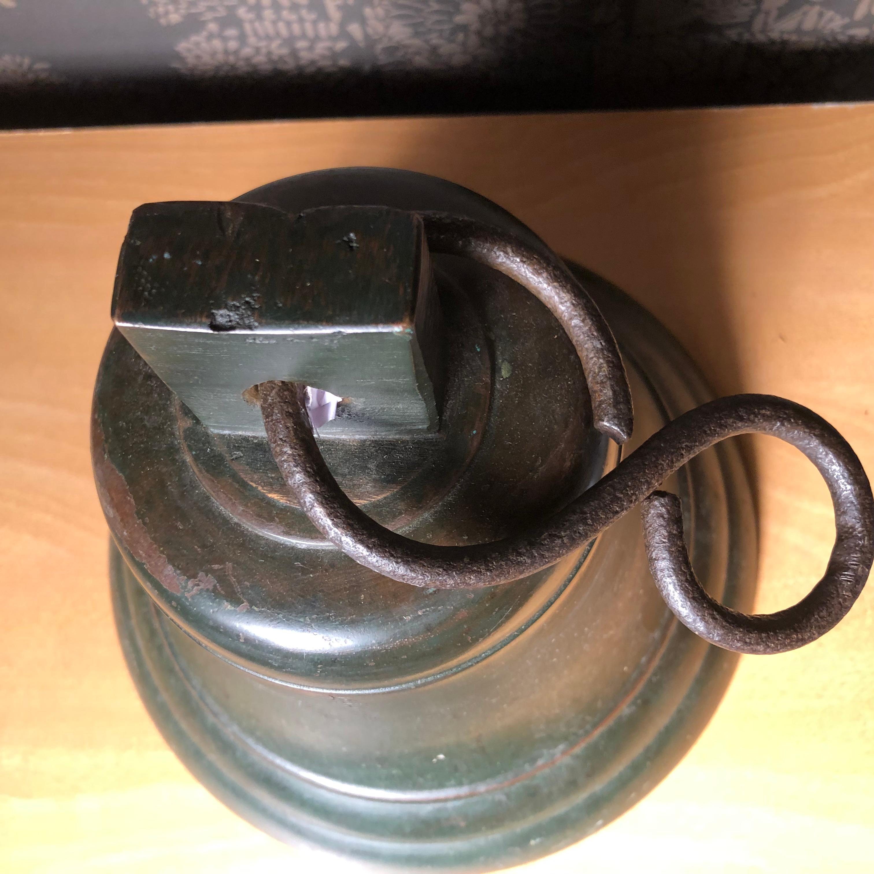 Cast Japanese Fine Bronze Ships Bell With Fine Patina, Bold Sound & Signed