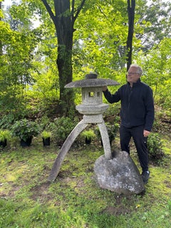 Linterna japonesa de piedra tallada a mano de dos patas Kotoji , difícil de encontrar