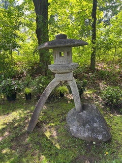 Japanese Fine Hand Carved two-legged Stone Lantern Kotoji , Hard To Find