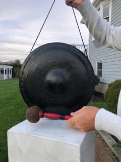 Japanese Fine Hand Cast Bronze Garden Gong Soothing Deep Sound