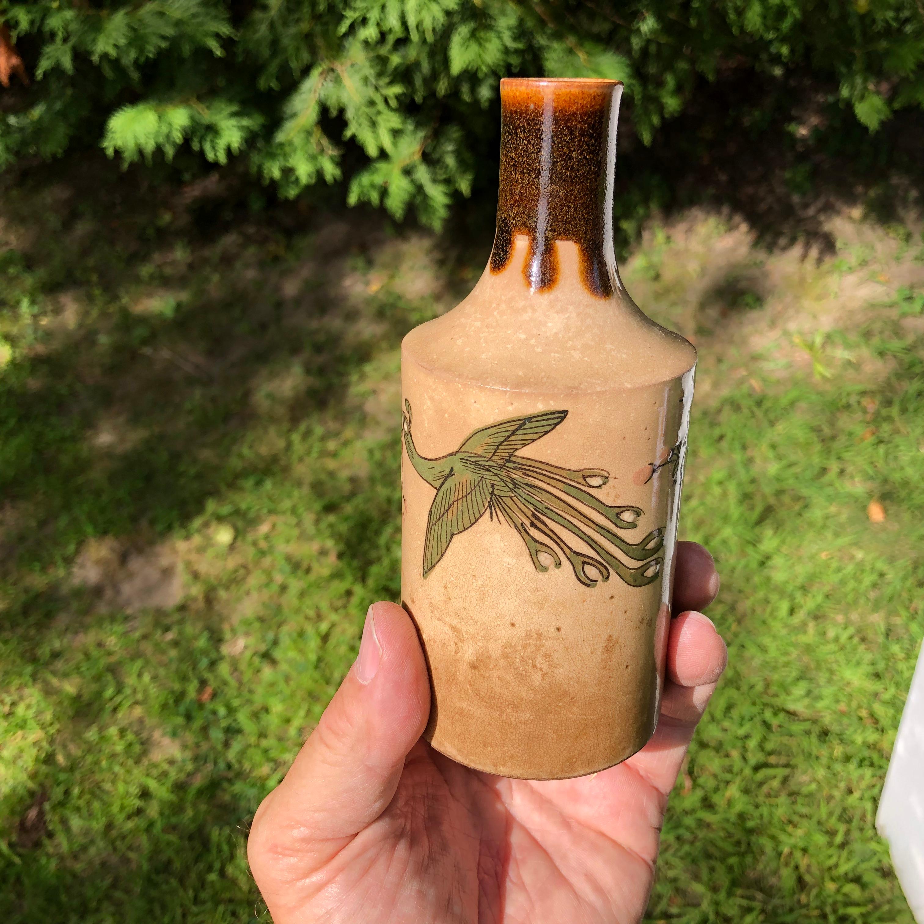 20th Century Japanese Fine Hand Painted Sake Bottles 
